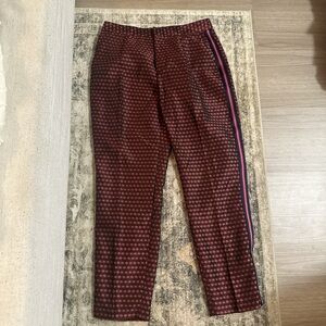 Zara Burgundy Geometric Men's Pants